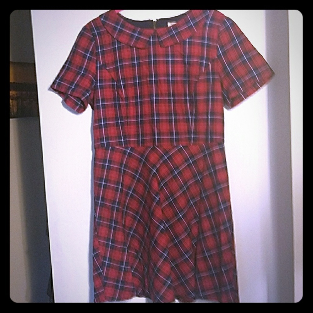 Plaid collared dress